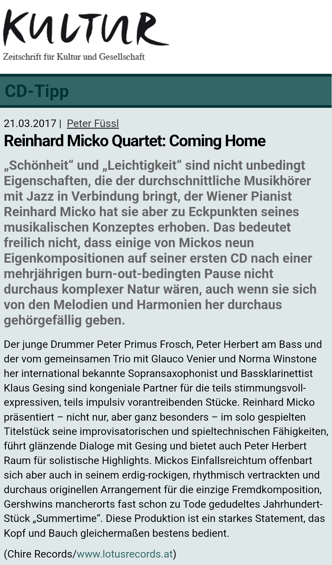 KULTURZEITSCHRIFT 2017